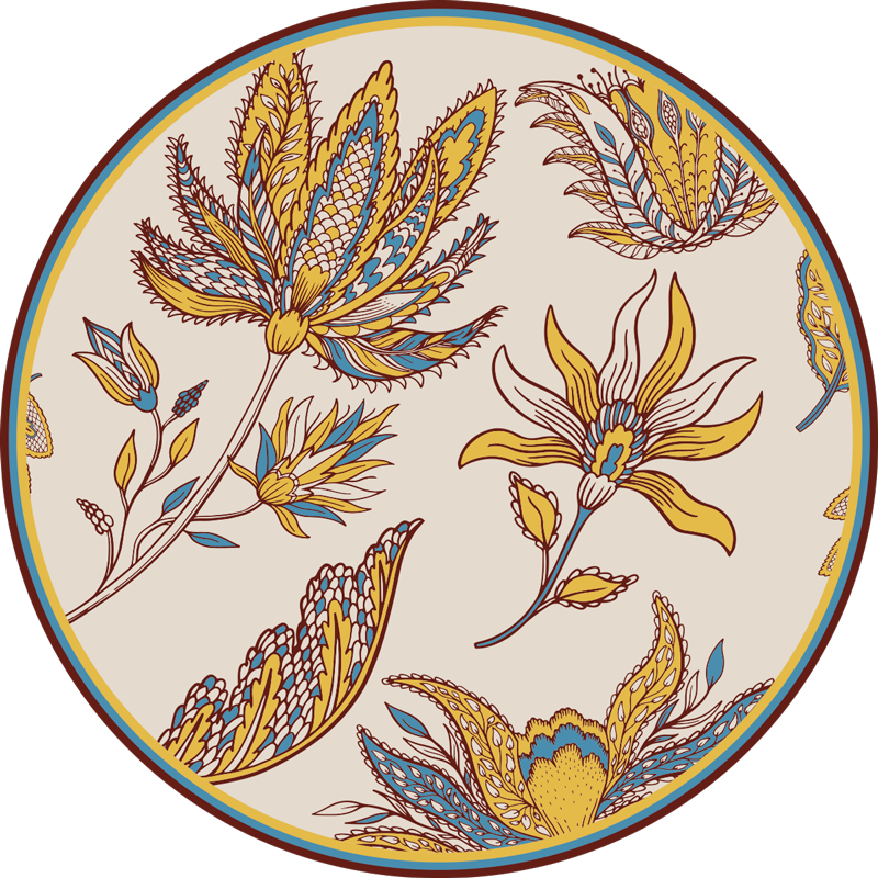 Tappeto vinile fiori eleganza floreale decorata - TenStickers