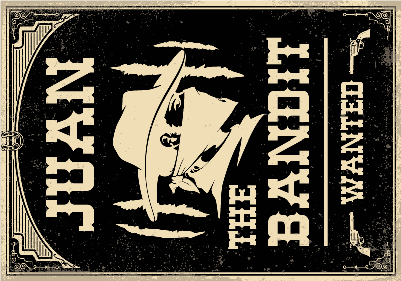 Tappeto vinile con nome tema del bandito occidentale - TenStickers