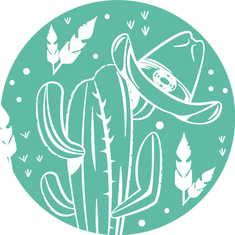 Tappeto vinile fiori tema cactus botanico - TenStickers