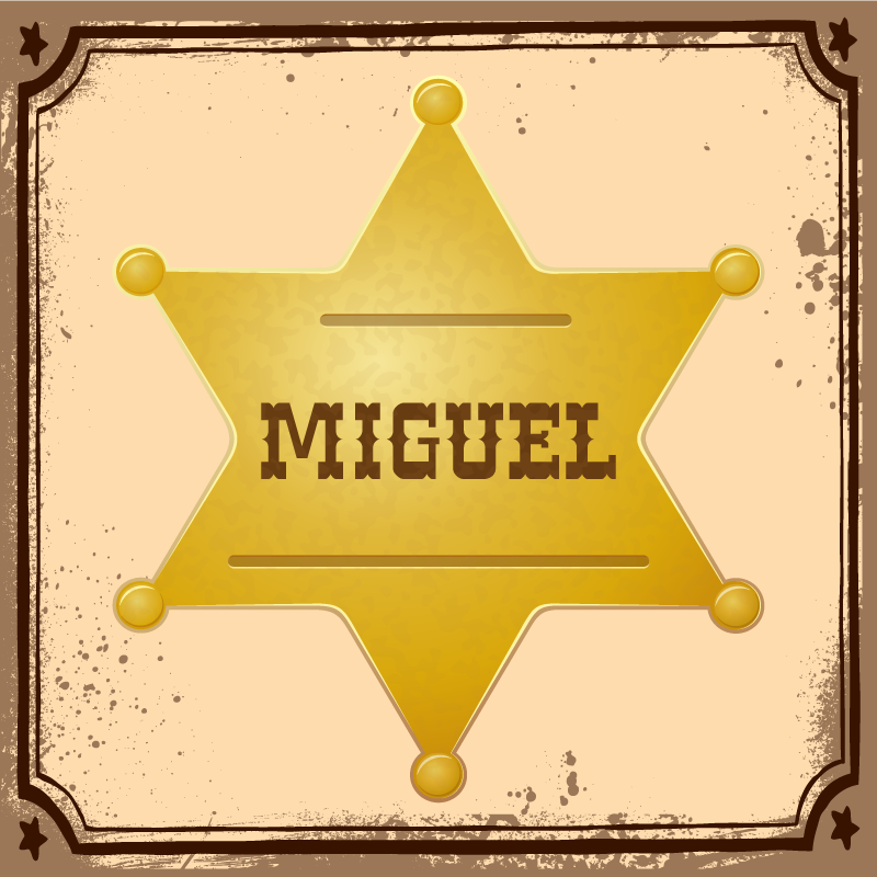 Tappeto vinile con nome distintivo da sceriffo - TenStickers