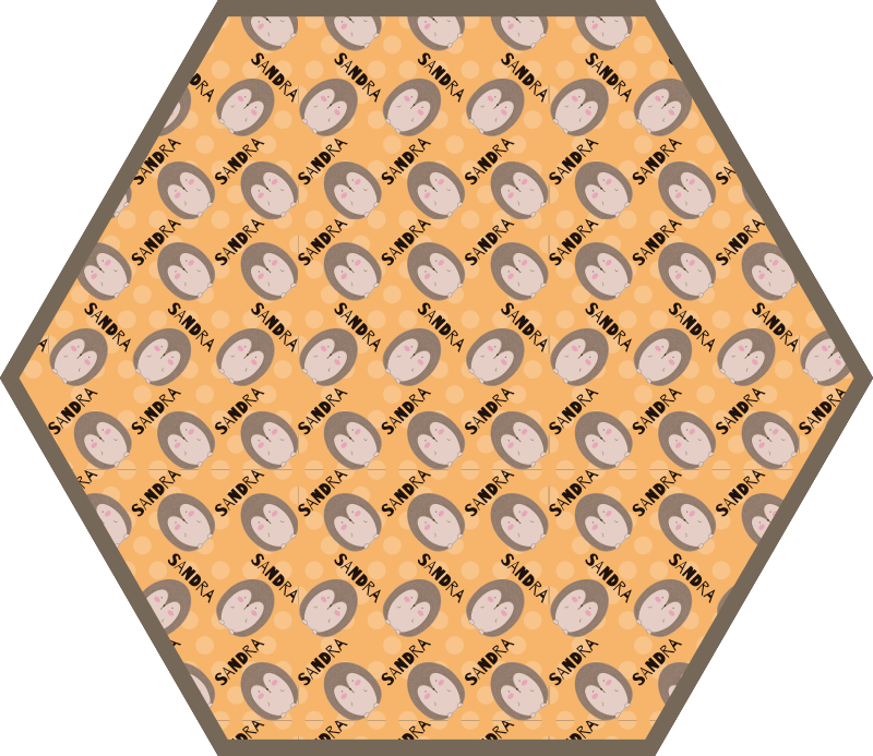 Tappeto vinile con nome cuori personalizzati - TenStickers