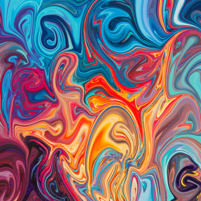 Tappeto vinile motivi colori vorticosi - TenStickers