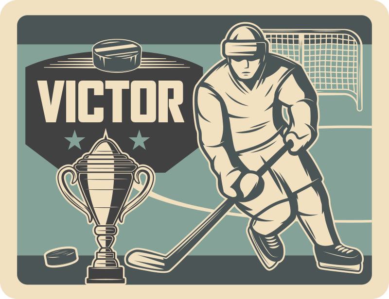 Tappeto vinile con nome grafica sportiva personalizzabile - TenStickers