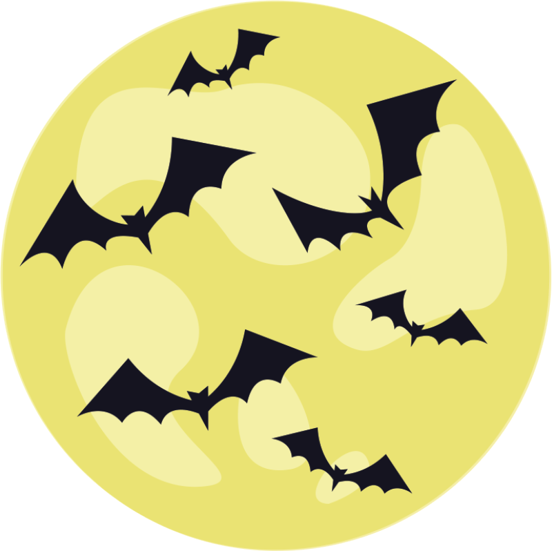 Tappeto vinile Halloween circolo notturno di pipistrelli - TenStickers