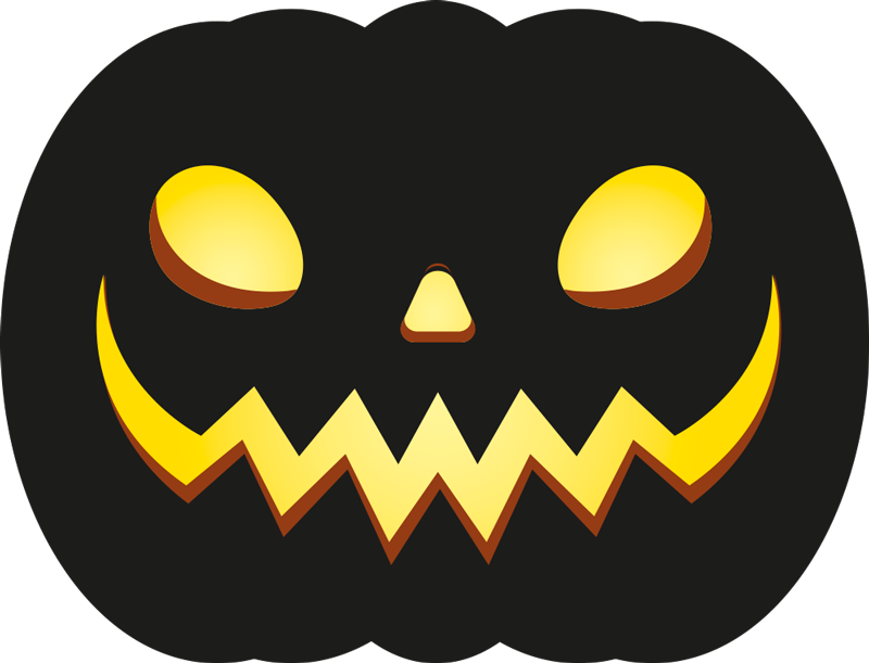 Tappeto vinile Halloween faccia di zucca spettrale - TenStickers