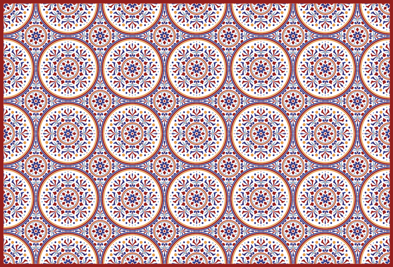 Tappeto vinile piastrelle motivo circolare a mosaico - TenStickers