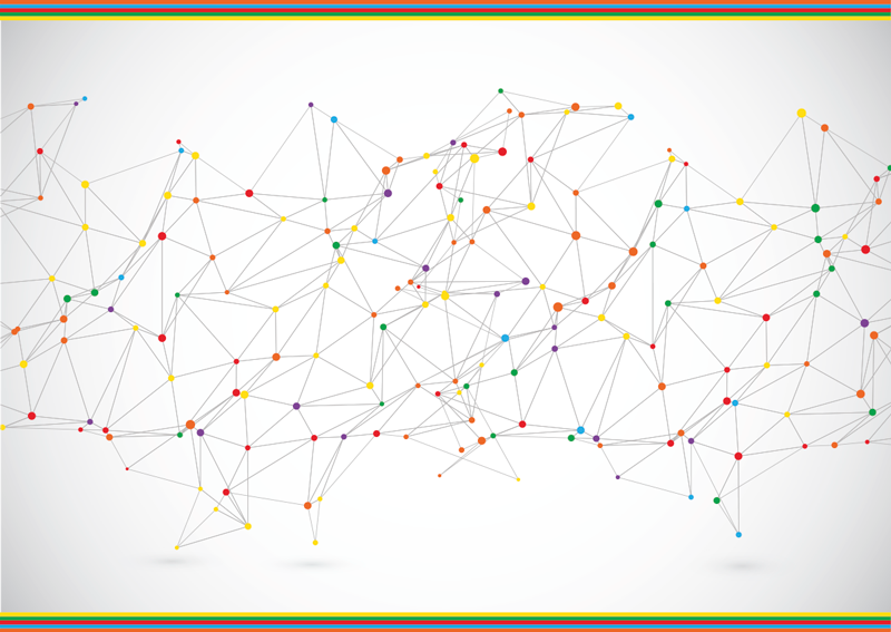 Tappeto vinile geometrico connessioni geometriche - TenStickers