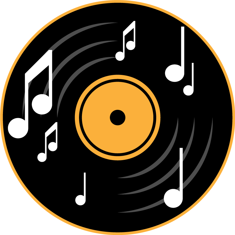 Tappeto vinile rotondo motivo del disco musicale - TenStickers