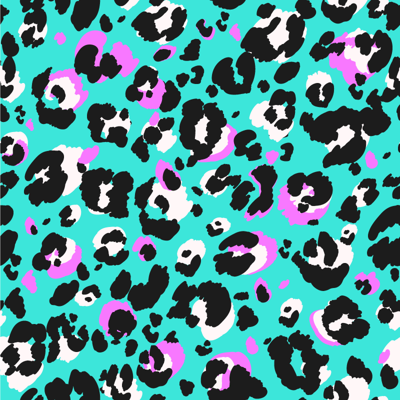 Tappeto vinile stampa animale macchie di leopardo colorate - TenStickers