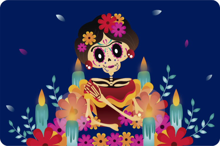 Tappeto vinile Halloween scheletro festivo - TenStickers