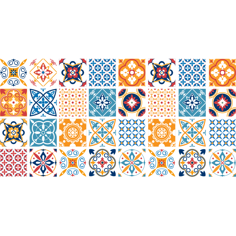 Tappeto pvc cucina piastrelle idrauliche portoghesi - TenStickers