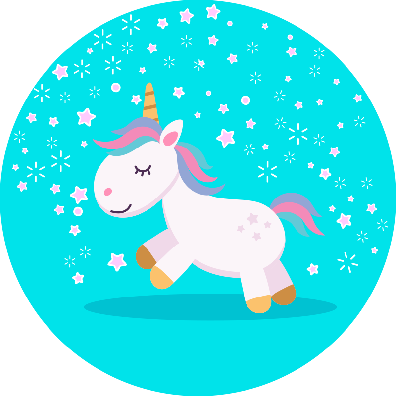 Tappeto vinile per bambini illustrazione di unicorno - TenStickers