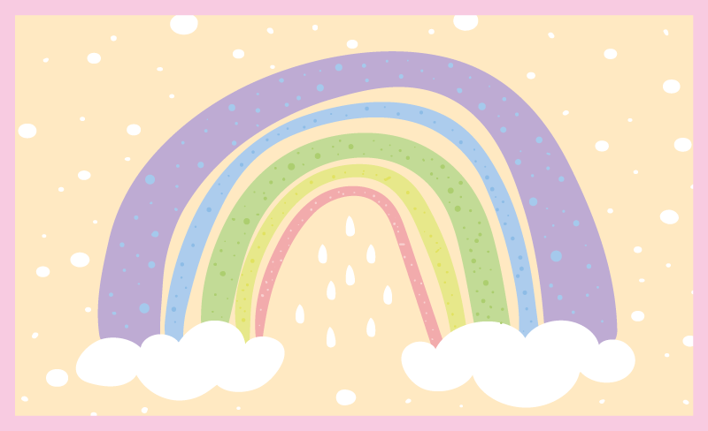 Tappeto vinile per bambini arcobaleno pastello - TenStickers