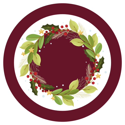 Tappeto Vinile Natale cerchio di ghirlande festive - TenStickers