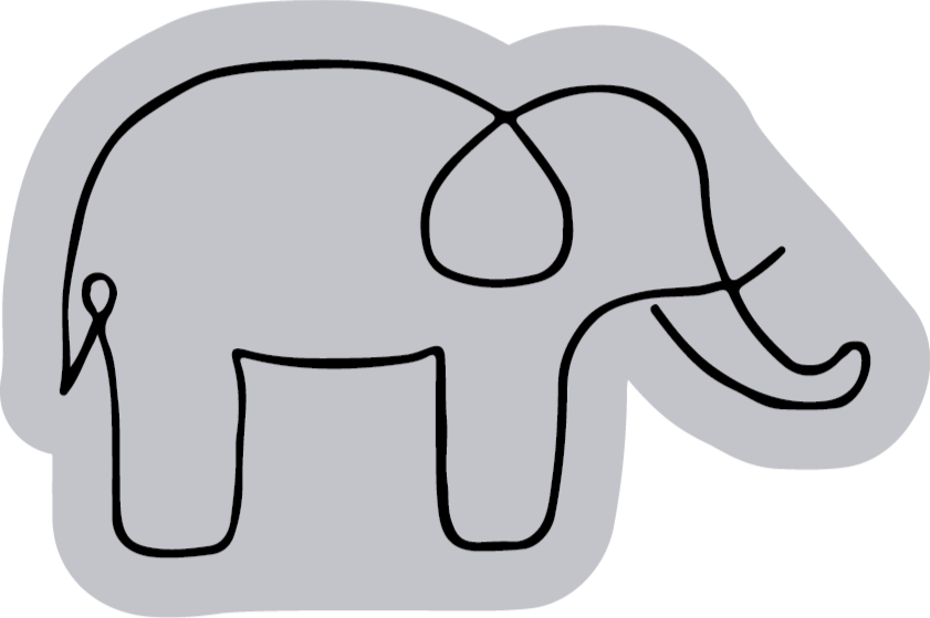 Tappeto vinile per bambini contorno di elefante - TenStickers