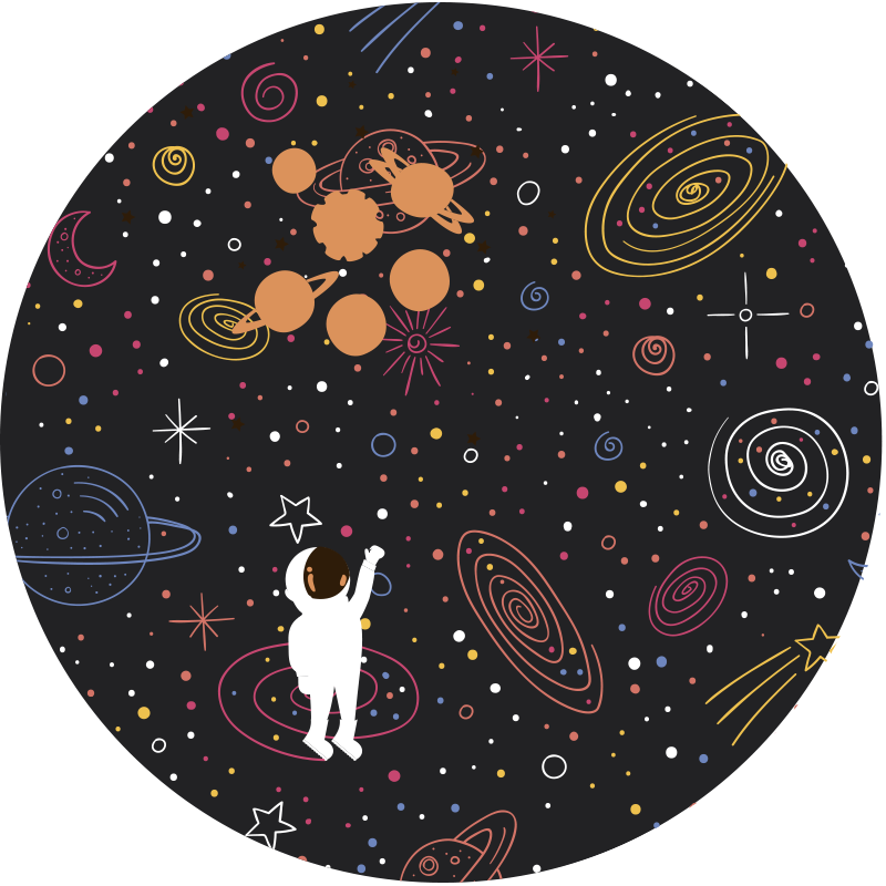 Tappeto vinile per bambini motivo di esplorazione spaziale - TenStickers