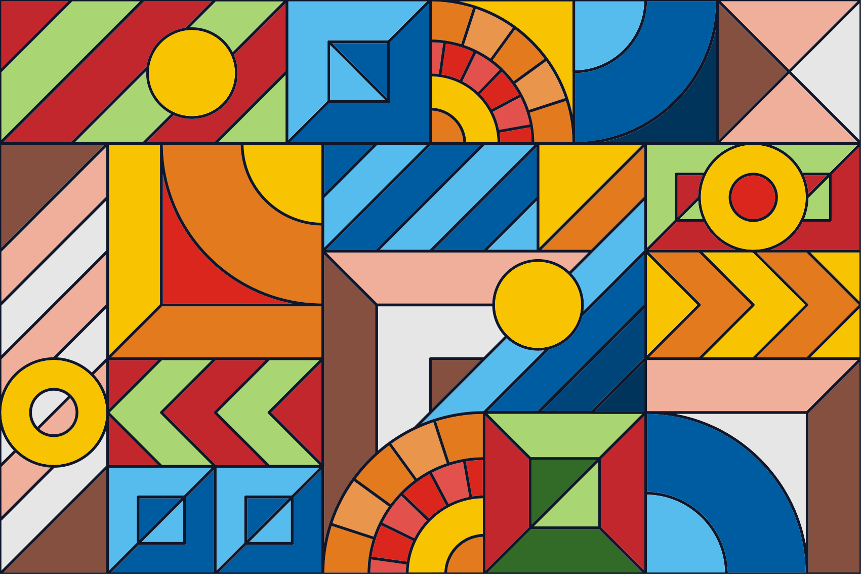 Tappeto vinile geometrico geometrie astratte - TenStickers