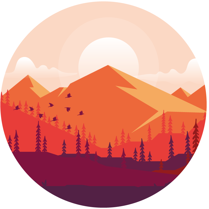 Tappeto vinile motivi paesaggio montuoso - TenStickers