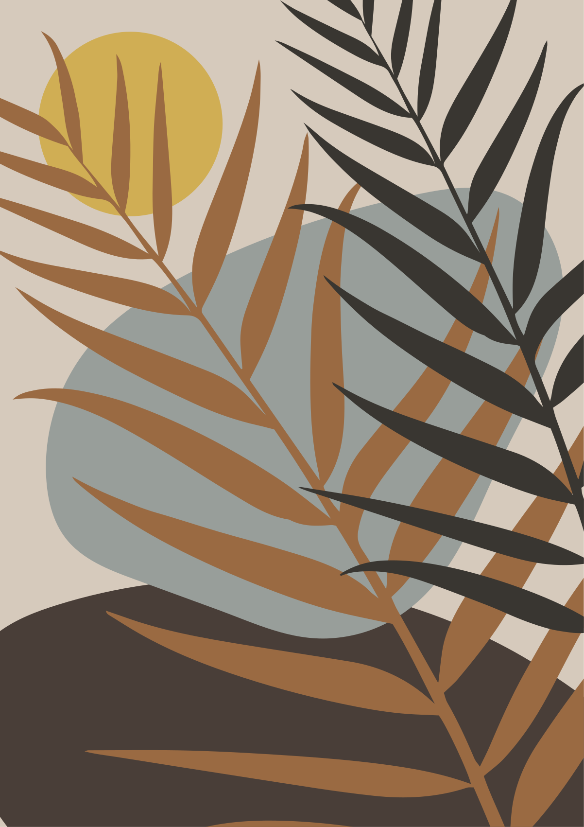 Tappeto vinile fiori tramonto botanico - TenStickers