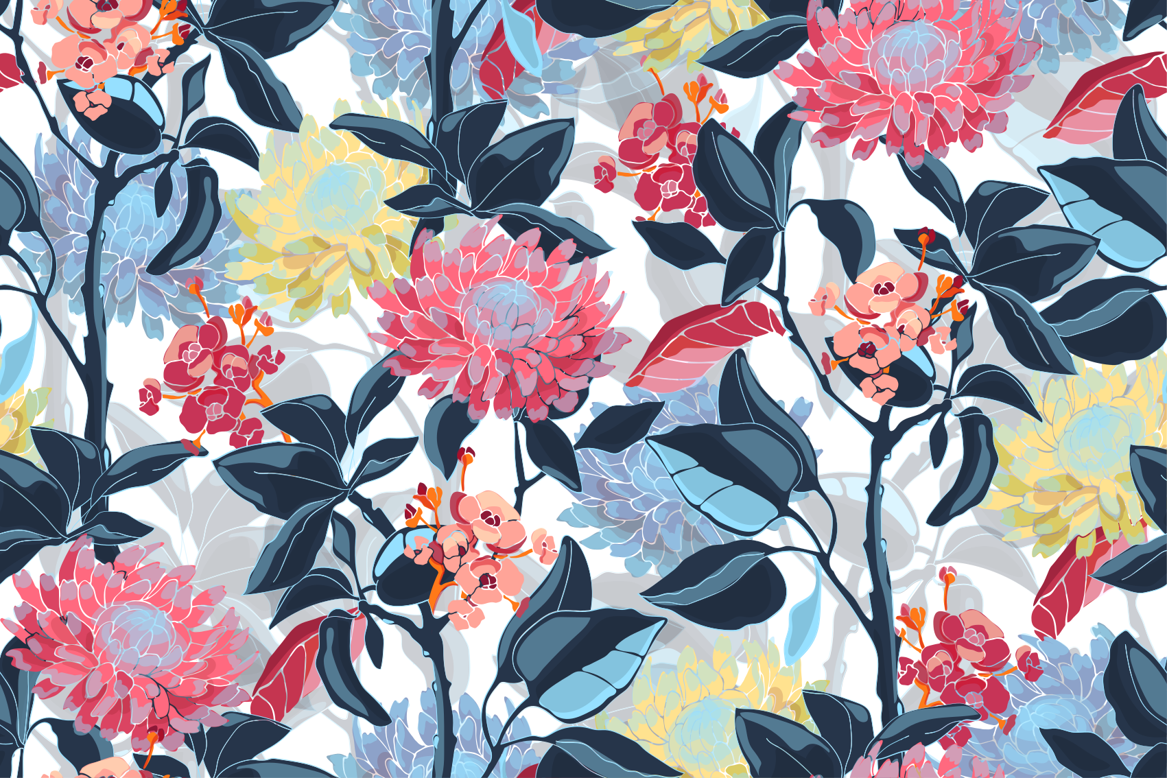 Tappeto vinile fiori dettaglio della composizione floreale - TenStickers