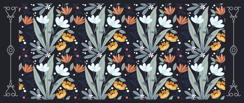 Tappeto vinile fiori modello di composizione floreale - TenStickers