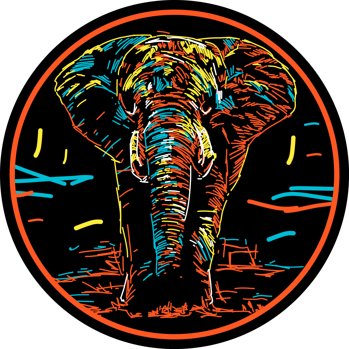 Tappeto vinile animali vivace silhouette safari - TenStickers