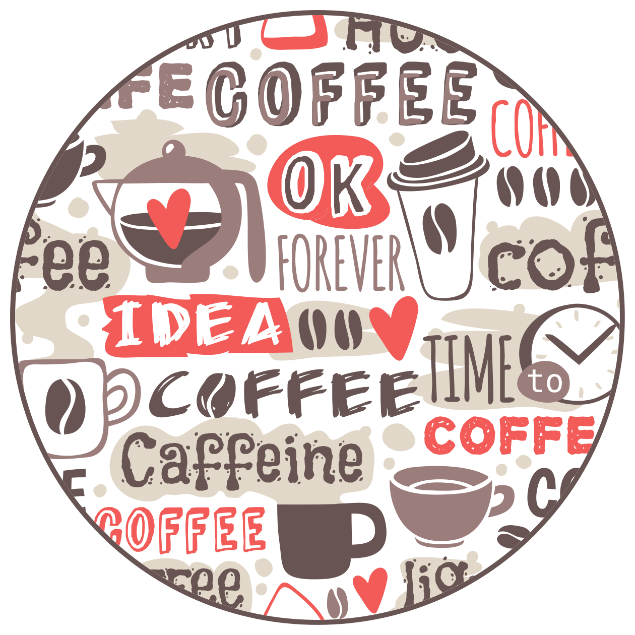 Tappeto pvc cucina cerchia degli amanti del caffè - TenStickers