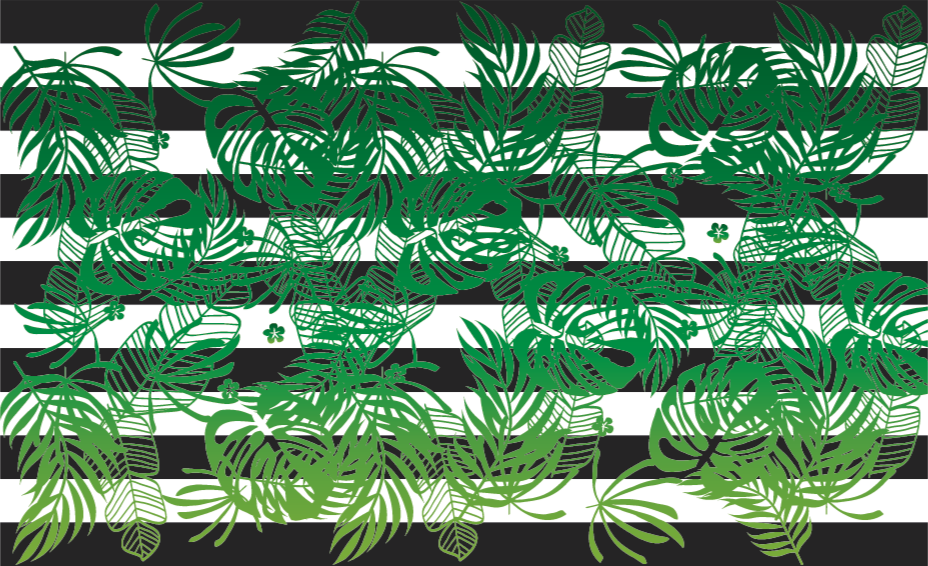 Tappeto vinile fiori motivi di foglie tropicali - TenStickers