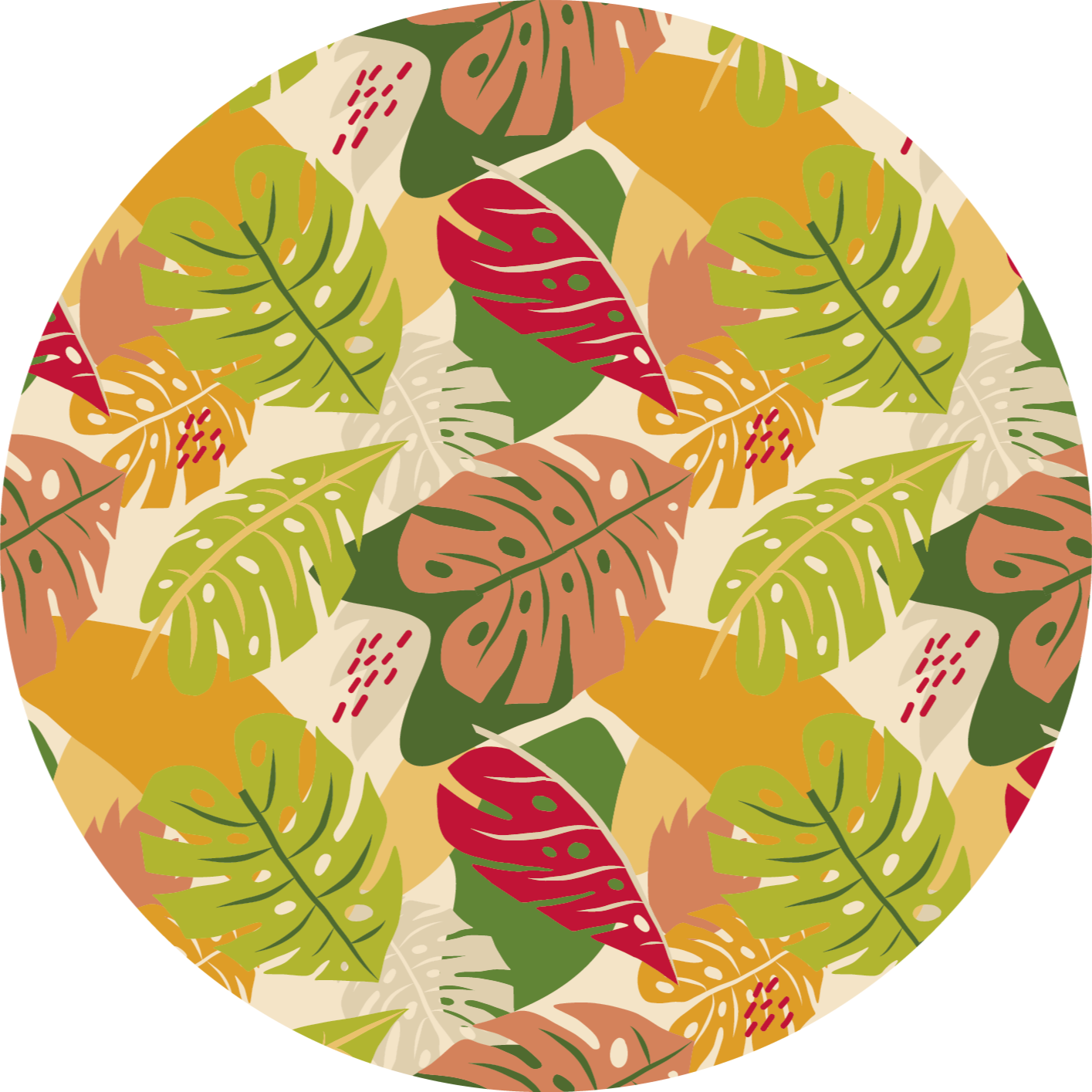 Tappeto vinile fiori modello di foglie tropicale - TenStickers