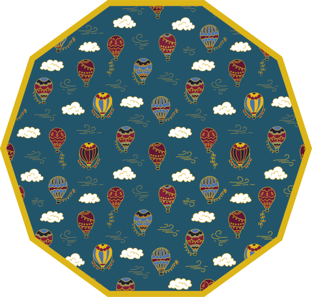 Tappeto vinile per bambini mongolfiera - TenStickers
