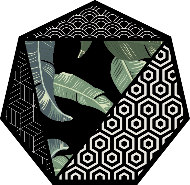 Tappeto in vinile geometrico Foglie verd - TenStickers