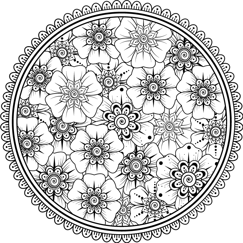 Tappeto vinile Mandala motivo floreale mandala - TenStickers