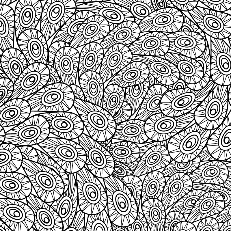 Tappeto vinile Mandala modello di piume di pavone - TenStickers