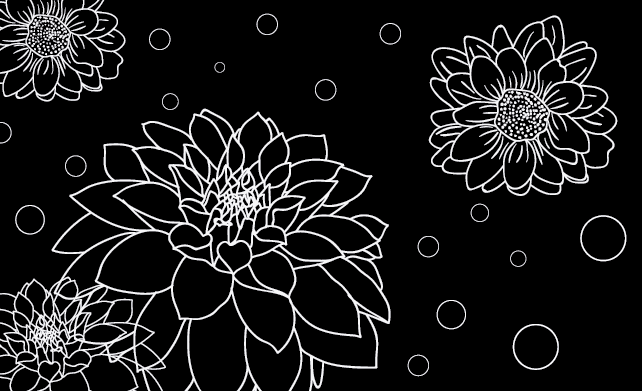 Tappeto vinile fiori contrasto del contorno floreale - TenStickers