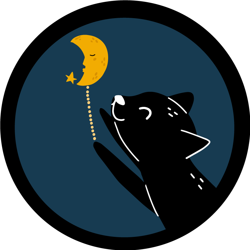 Tappeto vinile per bambini gatto illuminato dalla luna - TenStickers