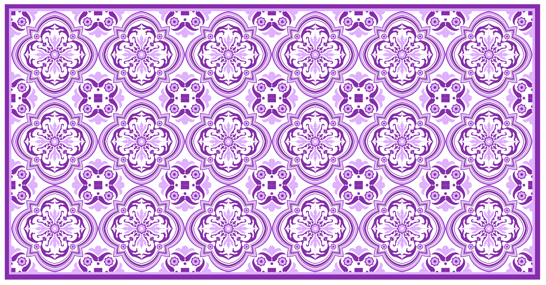 Tappeto vinile mosaico ornamentale viola - TenStickers