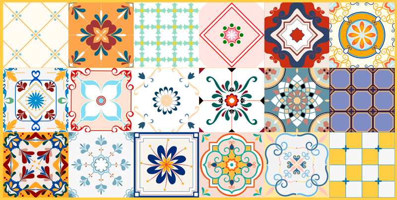 Tappeto vinile cucina modello idraulico colorato multiplo - TenStickers