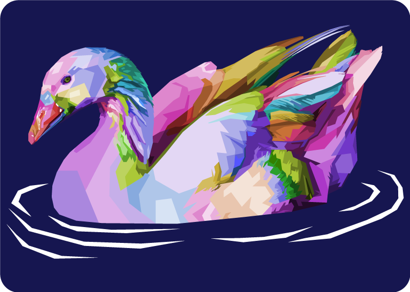 Tappeto vinile animali arte astratta dell'anatra - TenStickers