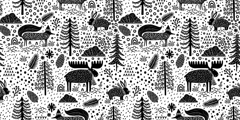 Tappeto vinile per bambini fauna scandinava - TenStickers
