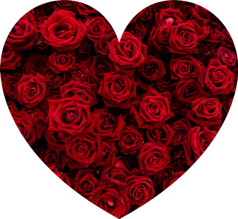 Tappeto vinile fiori romanticismo a forma di cuore - TenStickers