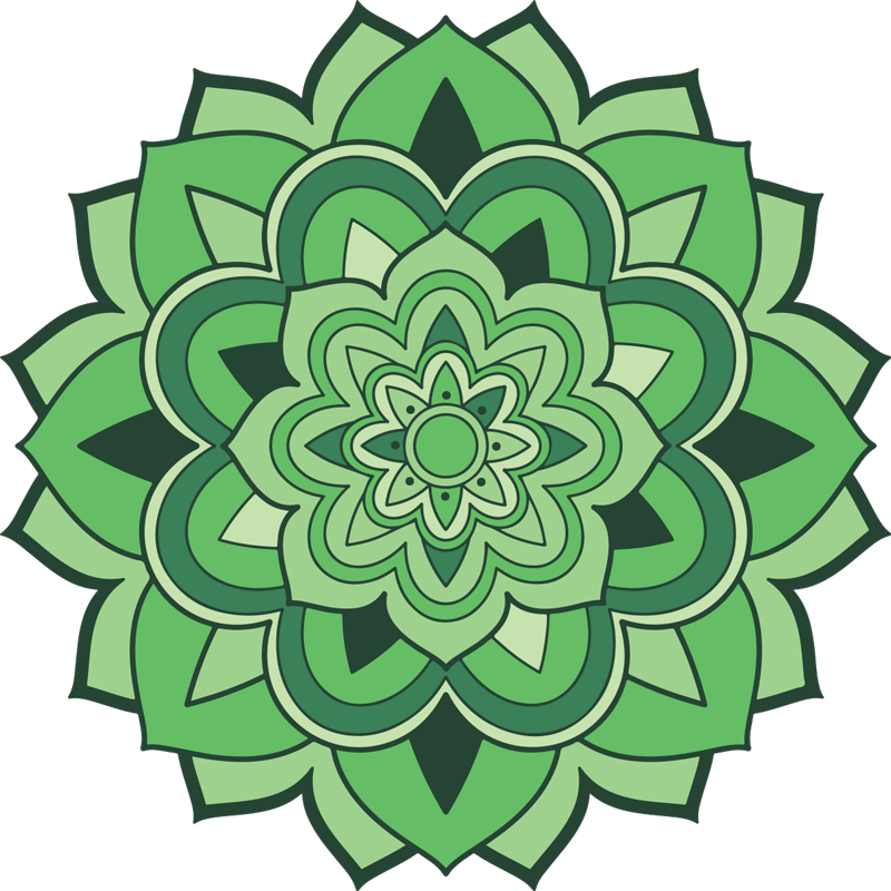 Tappeto vinile Mandala emblema mandala verde - TenStickers