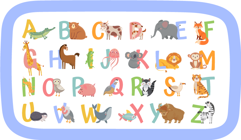 Tappeto vinile alfabeto gioco di animali con alfabeto - TenStickers