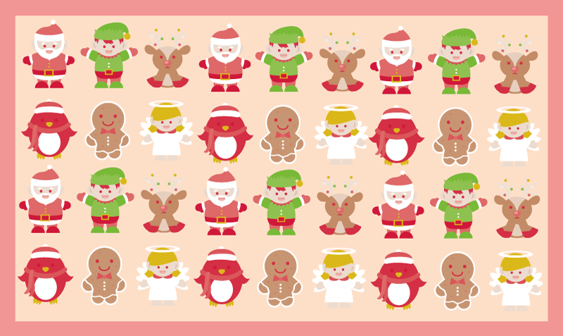 Tappeto Vinile Natale personaggi festivi - TenStickers