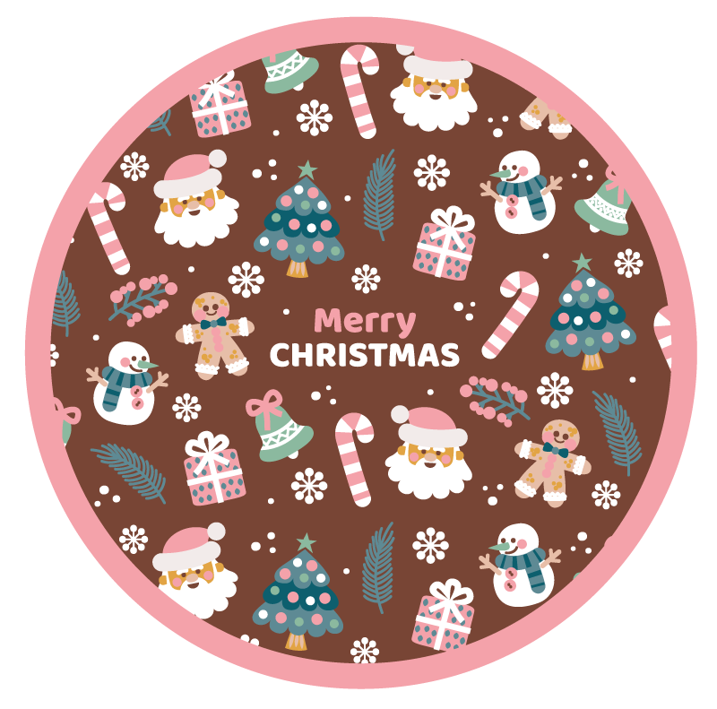 Tappeto Vinile Natale cerchio rotondo festivo - TenStickers