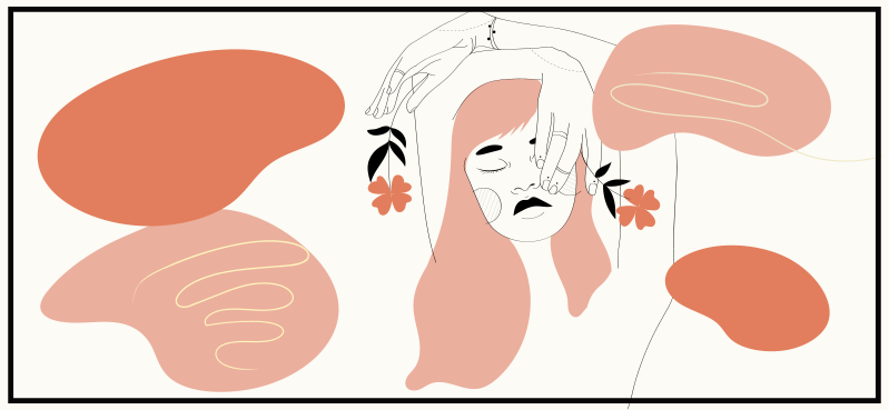 Tappeto vinile minimalista arte facciale astratta - TenStickers