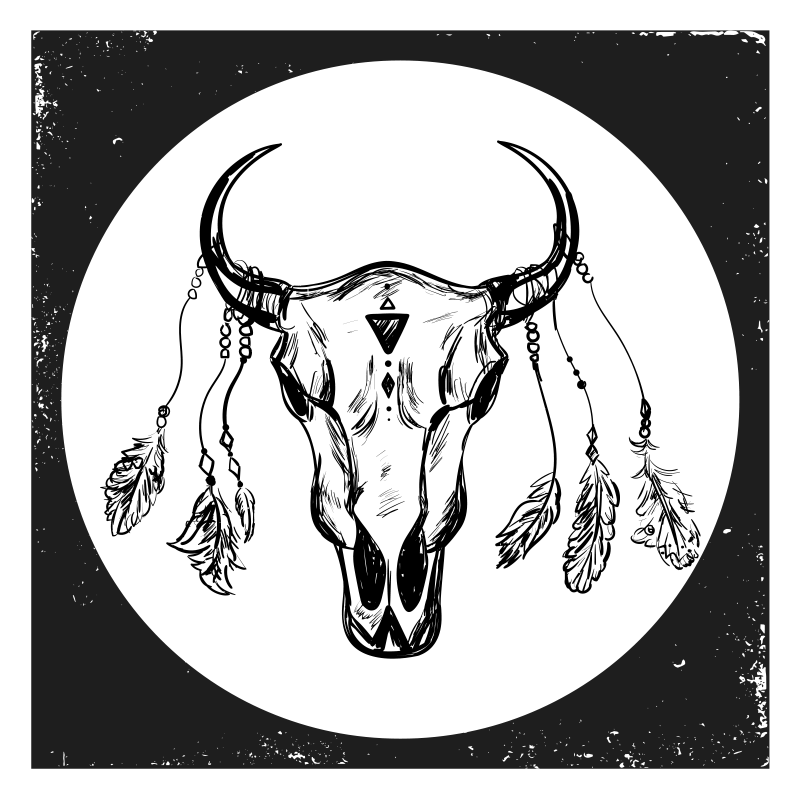 Tappeto vinile animali teschio bohémien - TenStickers