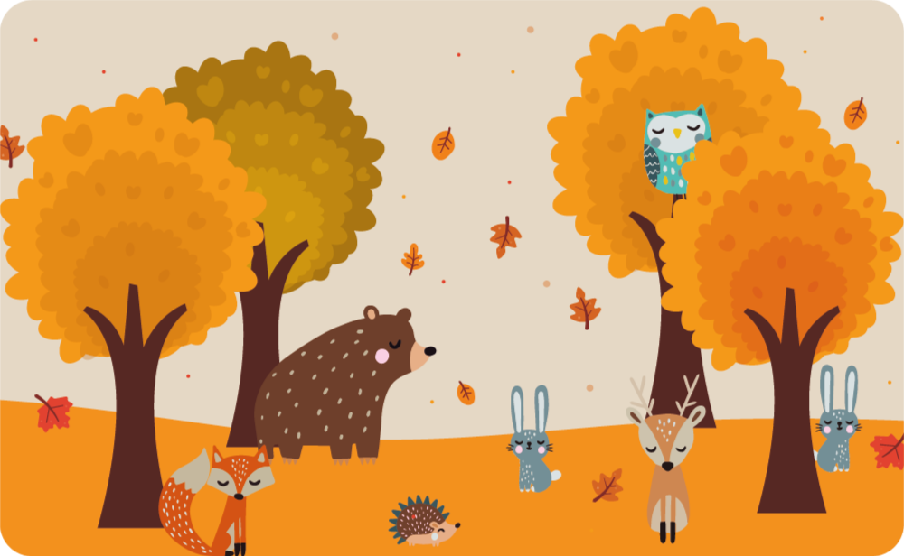 Tappeto vinile per bambini amici della foresta autunnale - TenStickers