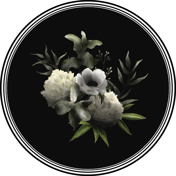 Tappeto vinile fiori eleganza floreale monocromatica - TenStickers