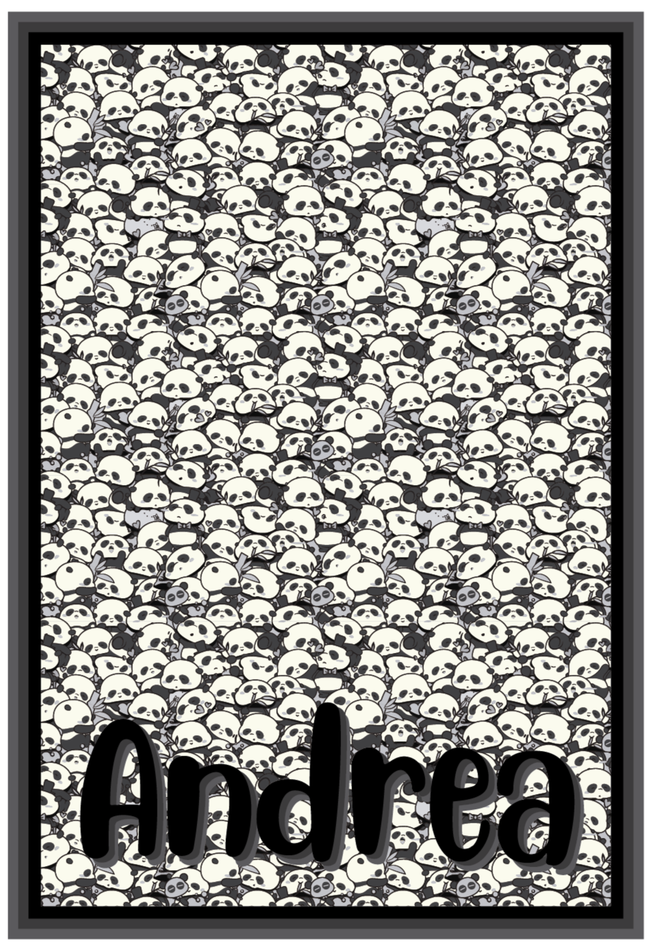 Tappeto vinile con nome panda personalizzati - TenStickers