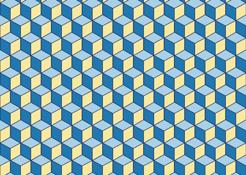 Tappeto vinile piastrelle modello cubista - TenStickers